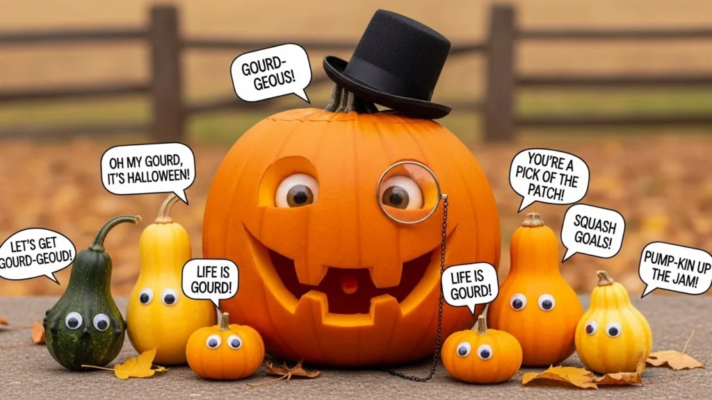 Funny pumpkin puns for Instagram captions and reels