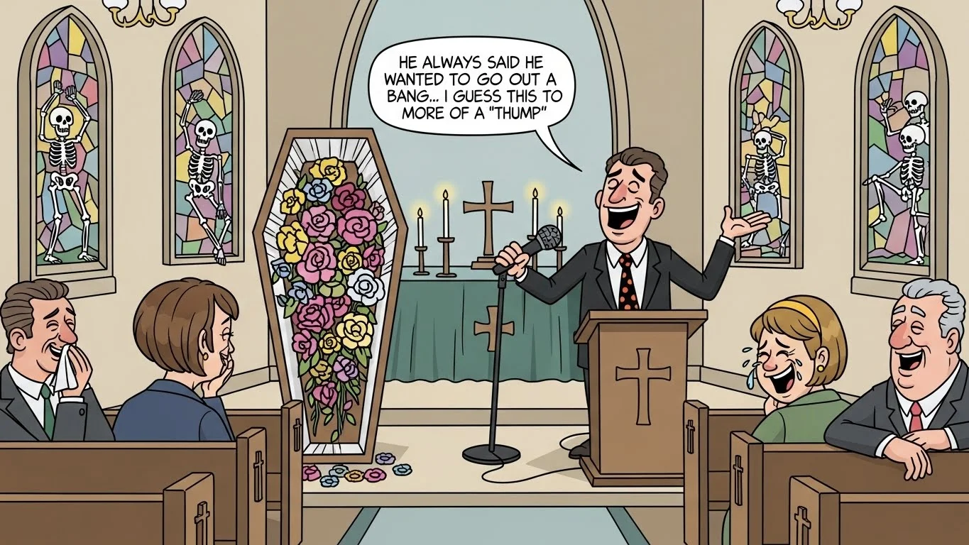 Clean funeral jokes for gentle laughs