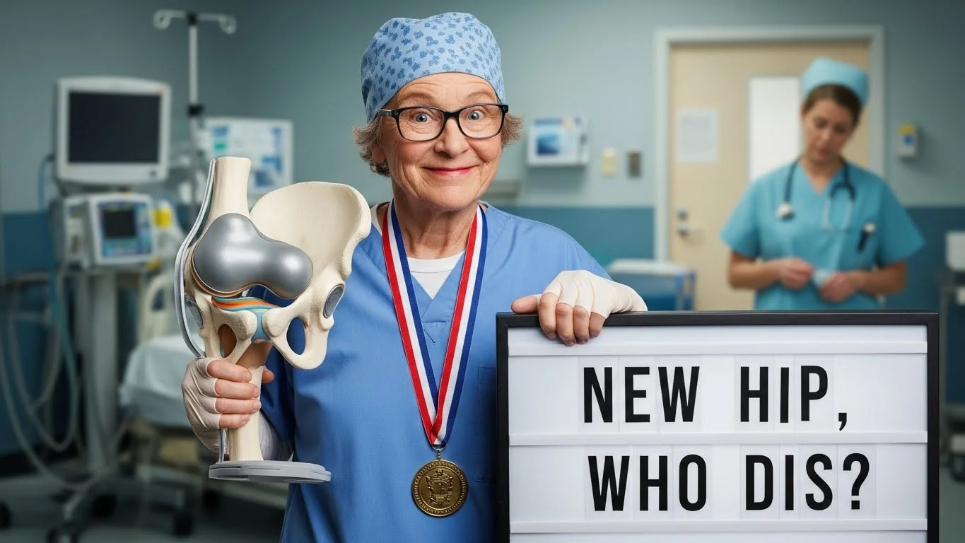 Hip replacement jokes about recovery life